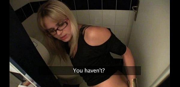  PublicAgent Blonde cafe waitress fucks in the staff toilets